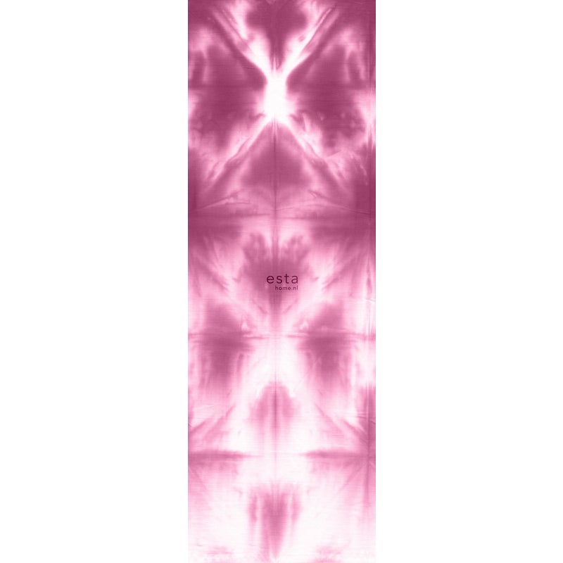 Fototapeta wypełniający ściany motyw shibori tie-dye intensywnego różu fuksji - 100 x 279 cm - ESTAHOME