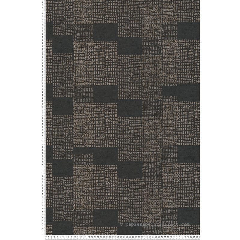 Tapeta figury geometryczne złotymIczarnym - 53 cm x 10.05 m - LIVINGWALLS