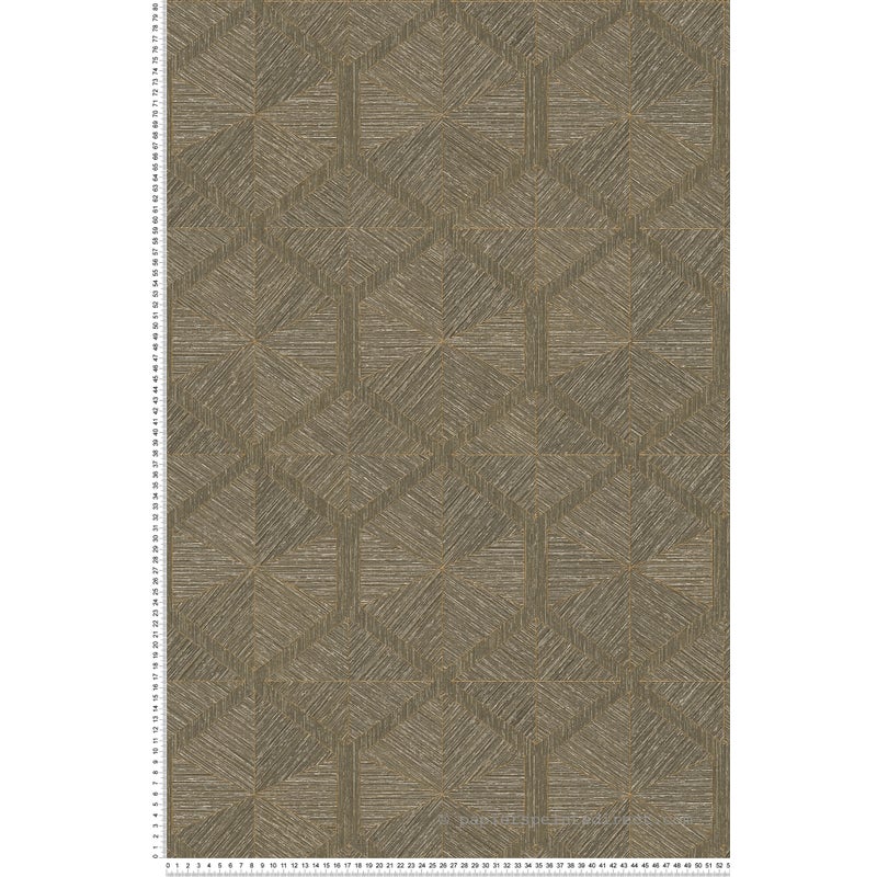 Tapeta figury geometryczne brązowymIzłotym - 53 cm x 10.05 m - LIVINGWALLS