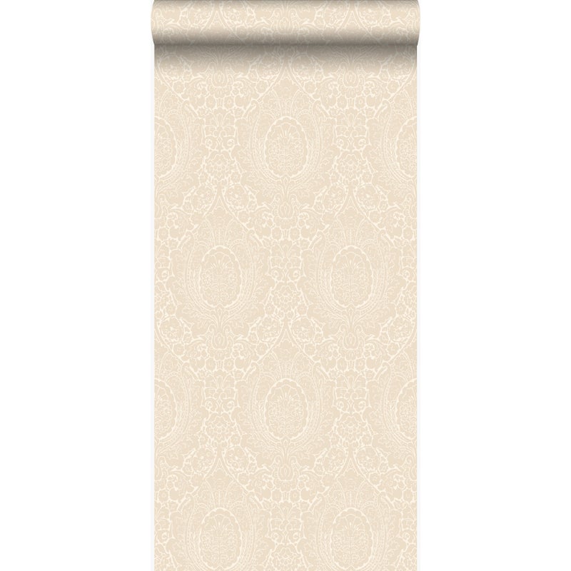 Tapeta ozdoby kremowym beżu - 53 cm x 10.05 m - ORIGIN