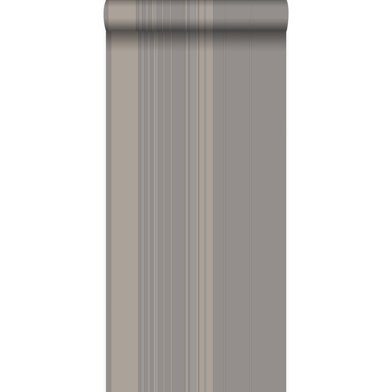 Tapeta paski taupeIbłyszczącego brązu - 53 cm x 10.05 m - ORIGIN