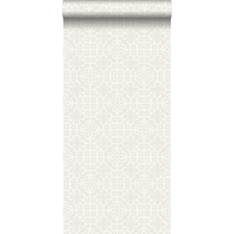 Tapeta wyblakłe kafelki srebrnym - 53 cm x 10.05 m - ESTAHOME