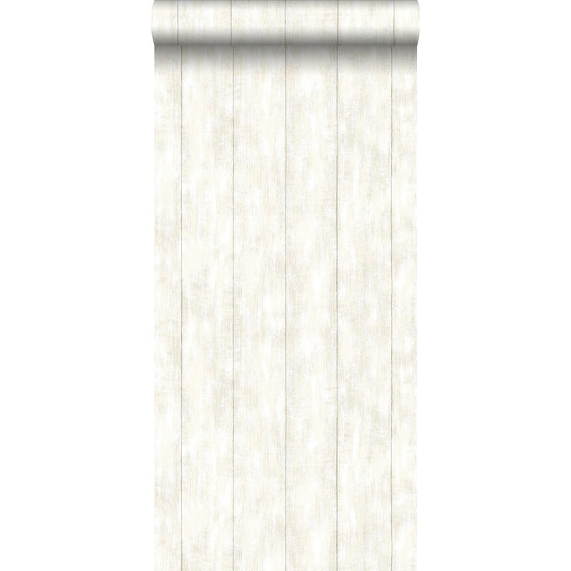 Tapeta odpady drewniane białym - 53 cm x 10.05 m - ESTAHOME
