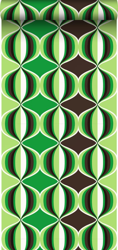 Tapeta motyw graficzny zielonym - 53 cm x 10.05 m - SANDERS & SANDERS