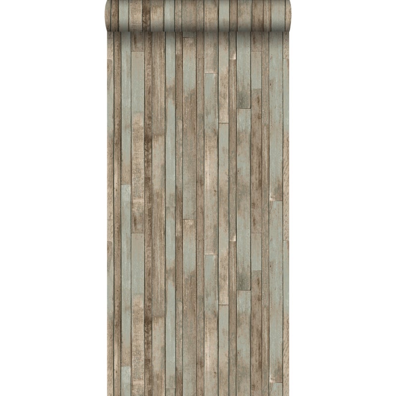 Tapeta odpady drewniane szaro-niebieskim - 53 cm x 10.05 m - ESTAHOME