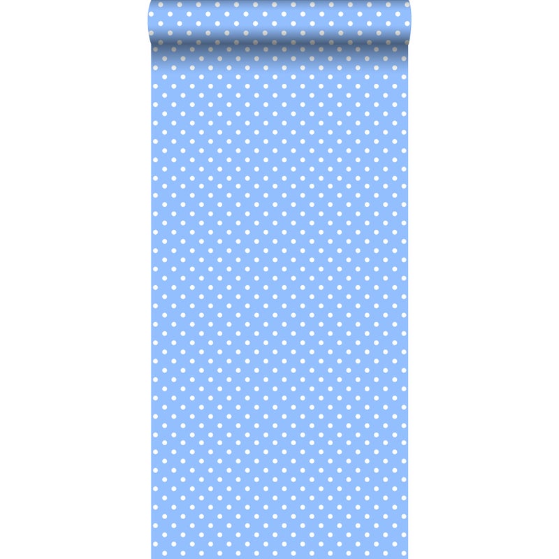 Tapeta kropki jasnoniebieskim - 53 cm x 10.05 m - ESTAHOME