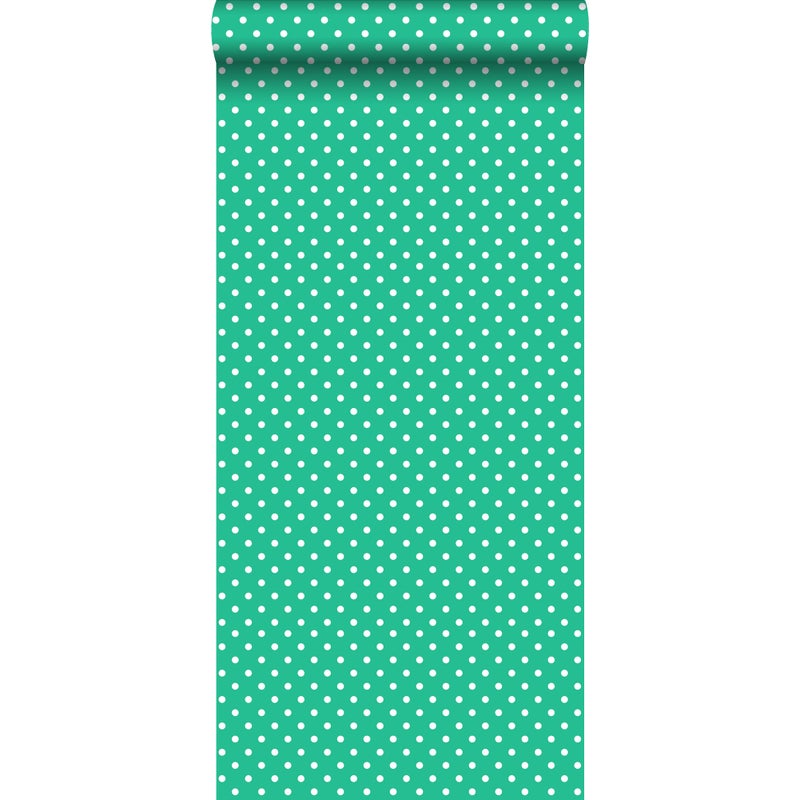 Tapeta kropki zielonym - 53 cm x 10.05 m - ESTAHOME