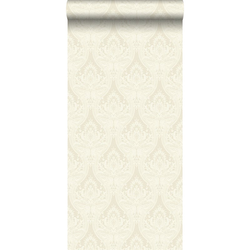 Tapeta druk barokowy kremowym beżu - 53 cm x 10.05 m - ESTAHOME