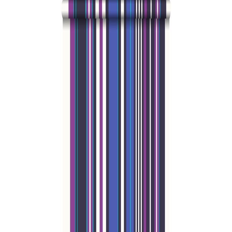Tapeta paski fioletowymIniebieskim - 53 cm x 10.05 m - ESTAHOME