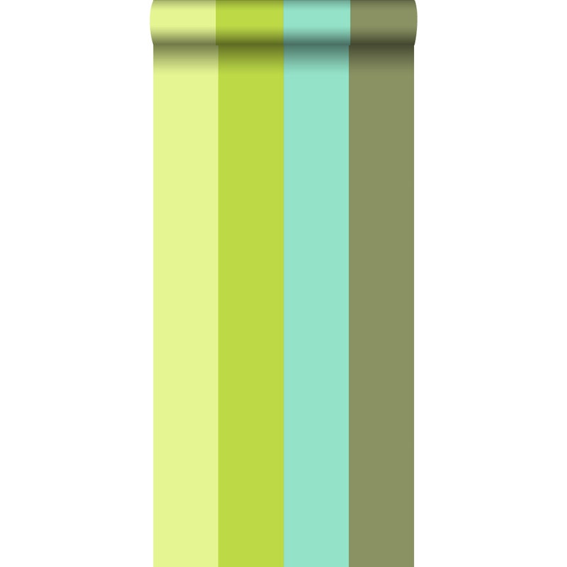 Tapeta paski turkusowymIlimonkowej zieleni - 53 cm x 10.05 m - ESTAHOME