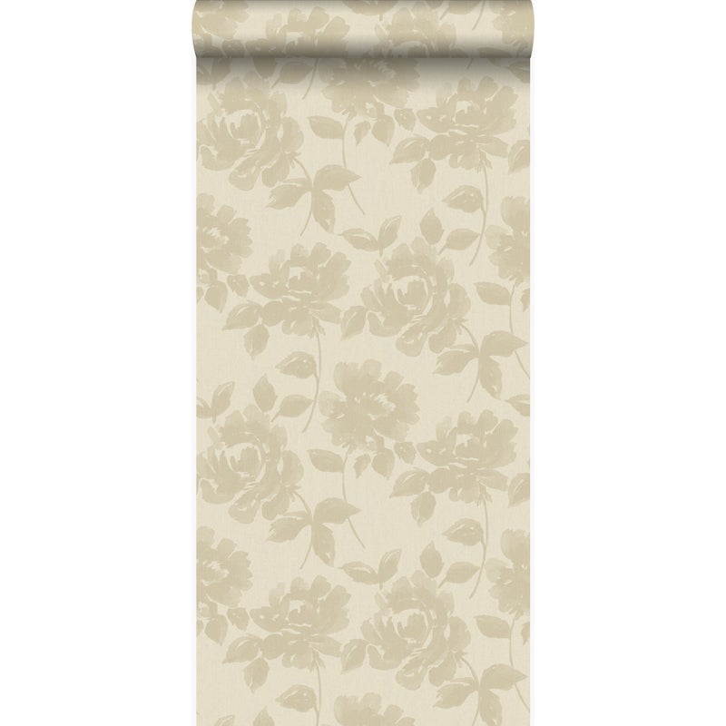 Tapeta róże ciepły beż - 53 cm x 10.05 m - ORIGIN