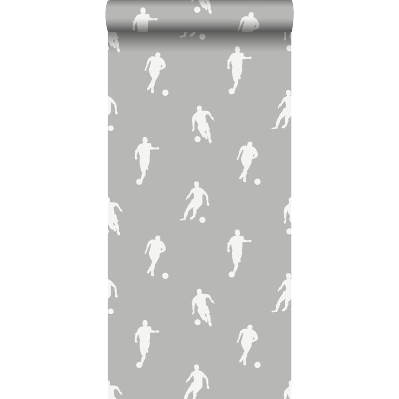 Tapeta piłkarze szarym - 53 cm x 10.05 m - ESTAHOME
