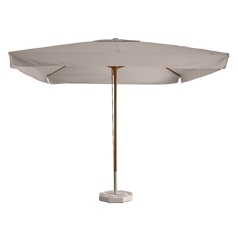 Tempo Style – Parasol ogrodowy Vomero z beżowym baldachimem i dębowym masztem, 3 x 3 m