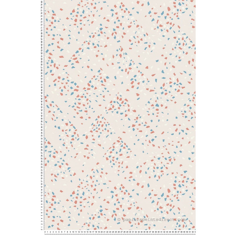 Tapeta lastryko niebieskim,różowymIbiałym - 53 cm x 10.05 m - LIVINGWALLS