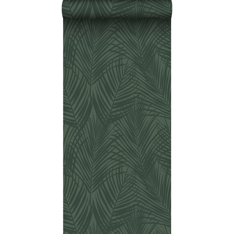 Tapeta liście palmowe ciemnej zieleni - 53 cm x 10.05 m - ESTAHOME