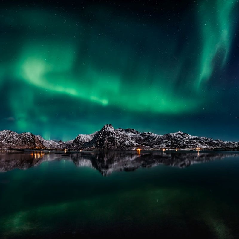 Fototapeta zorza polarna zielonymIszarym - 375 x 270 cm - SANDERS & SANDERS