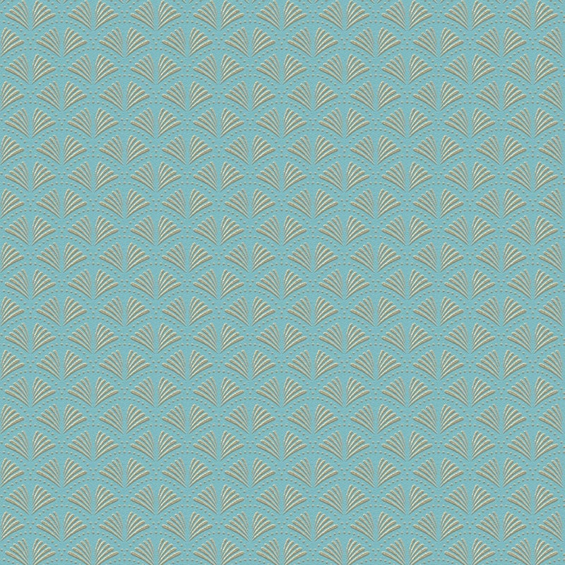 Tapeta motyw art déco turkusowym,złotymI - 53 cm x 10.05 m - A.S. CRÉATION