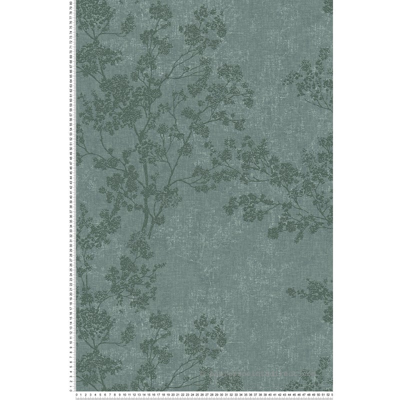 Tapeta kwitnąca gałąź zielonym - 53 cm x 10.05 m - LIVINGWALLS