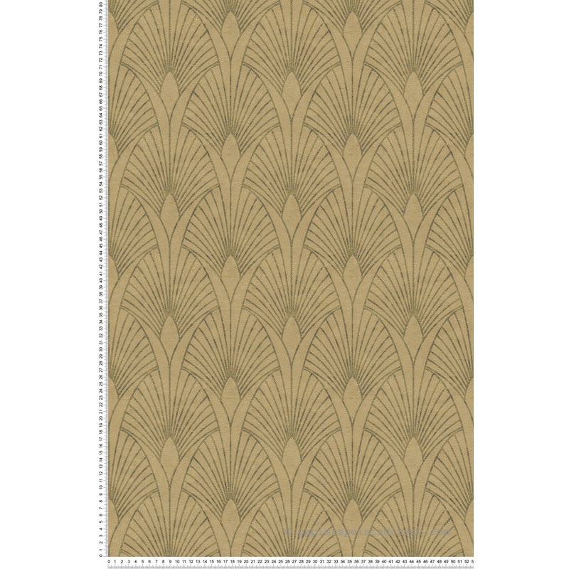 Tapeta motyw art déco beżowym - 53 cm x 10.05 m - LIVINGWALLS