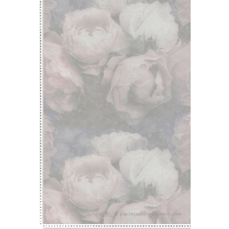 Tapeta kwiaty szarym - 53 cm x 10.05 m - LIVINGWALLS
