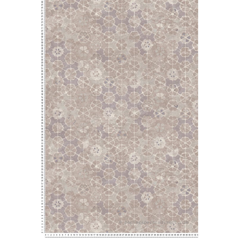 Tapeta motyw płytek beżowymIszarym - 53 cm x 10.05 m - LIVINGWALLS