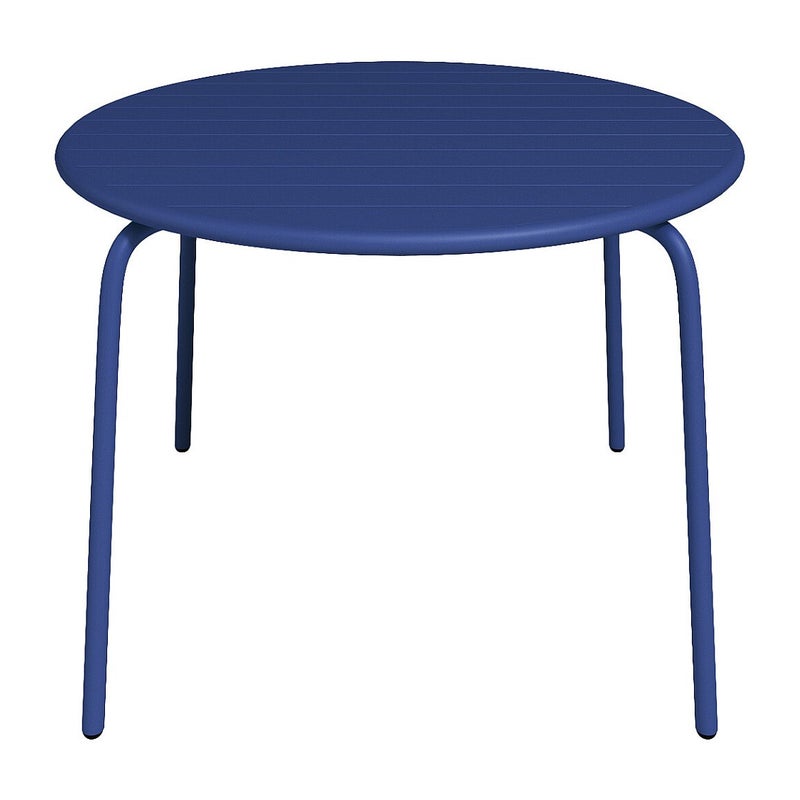 Okrągły stół ogrodowy z metalu w kolorze granatowym – śr. 110 cm MIRMANDE