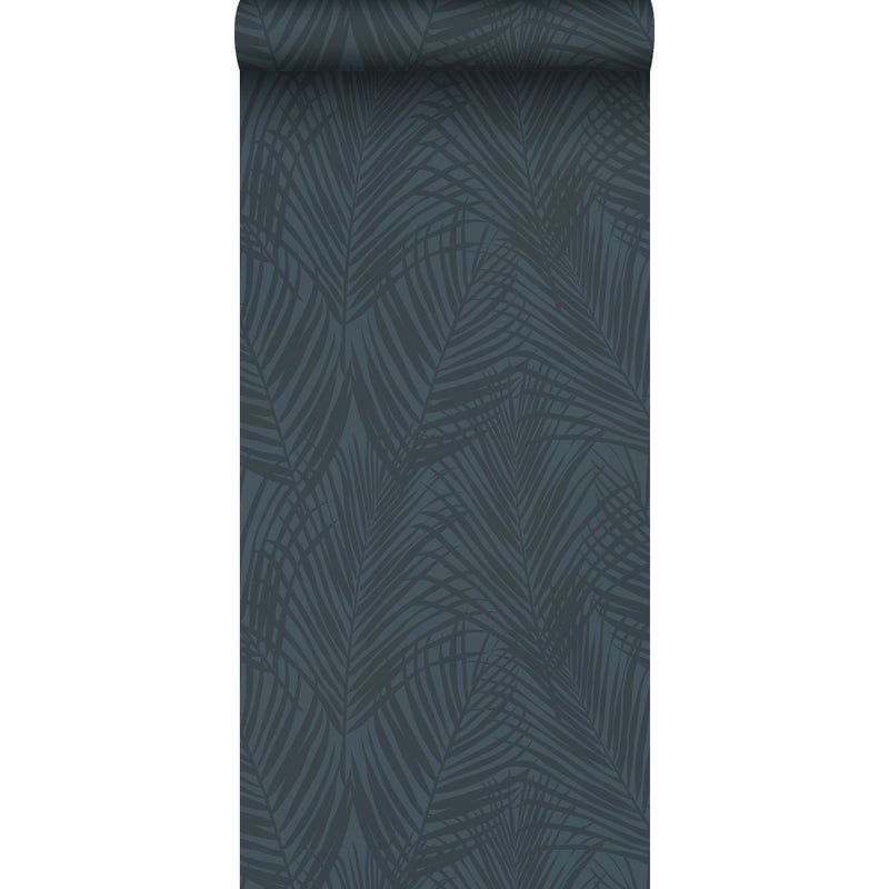 Tapeta liście palmowe ciemnoniebieskim - 53 cm x 10.05 m - ESTAHOME