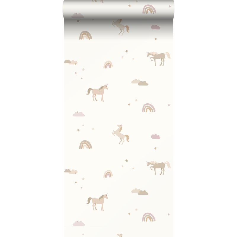 Tapeta jednorożce beżowym - 50 x 900 cm - ESTAHOME