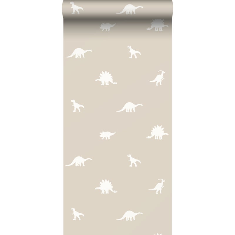 Tapeta dinozaury beżowym - 53 cm x 10.05 m - ESTAHOME