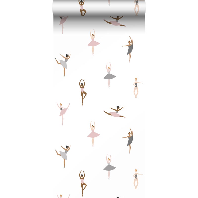 Tapeta baletnice starego różuIszaro-niebieskim - 53 cm x 10.05 m - ESTAHOME