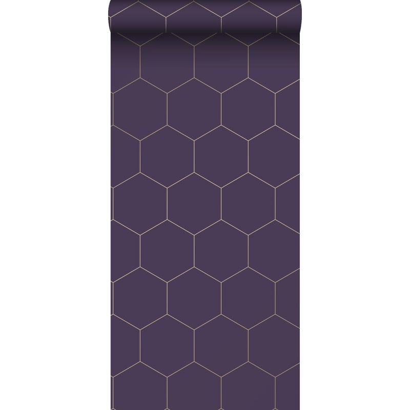 Tapeta klątwa ciemnego fioletuIzłotym - 53 cm x 10.05 m - ESTAHOME