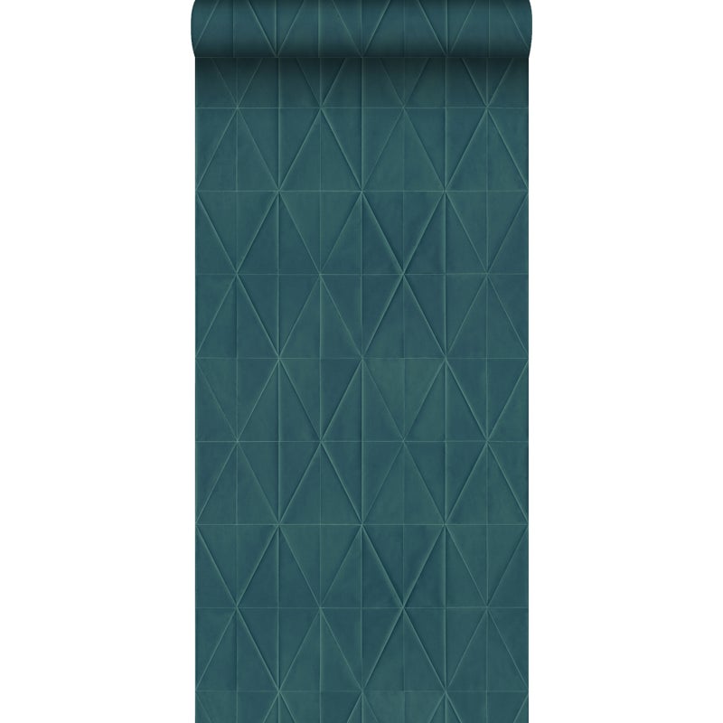 Tapeta flizelinowa z ekoteksturą motyw origami ciemnoniebieskim - 53 cm x 10.05 m - ORIGIN