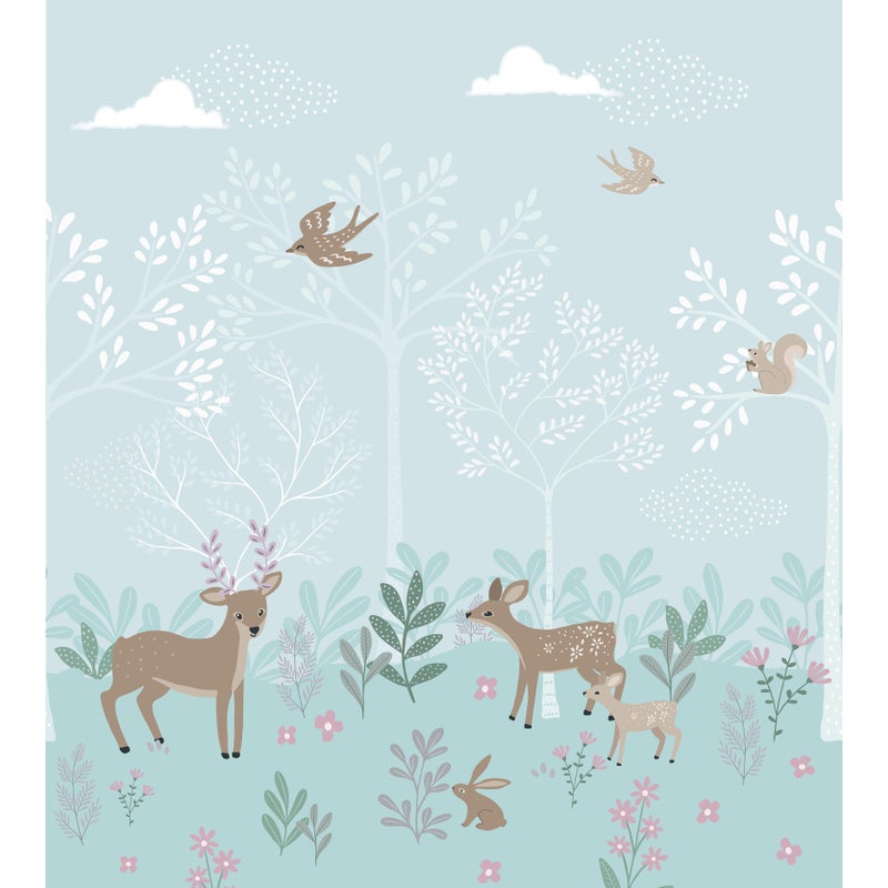 Fototapeta jeleń niebieskim - 250 x 279 cm - ESTAHOME