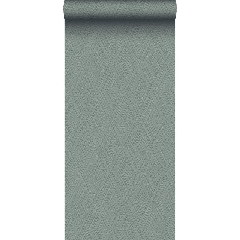Tapeta graficzny motyw 3D zielonoszarym - 50 x 900 cm - ORIGIN