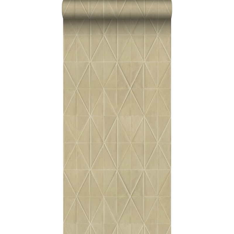 Tapeta flizelinowa z ekoteksturą motyw origami beżowym - 53 cm x 10.05 m - ORIGIN