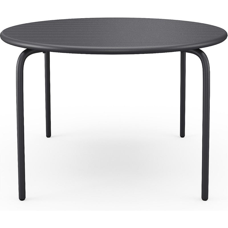 Okrągły metalowy stół ogrodowy śr.110cm - Ciemnoszary - MIRMANDE