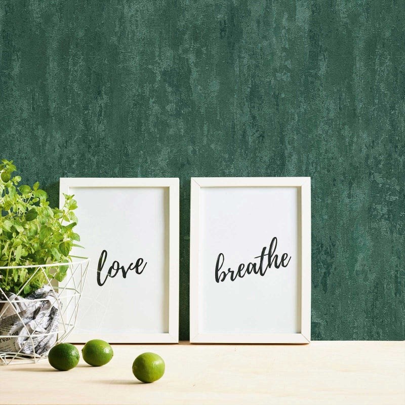 Tapeta konkretny wygląd zielonymIw błyszczącej bieli - 53 cm x 10.05 m - A.S. CRÉATION