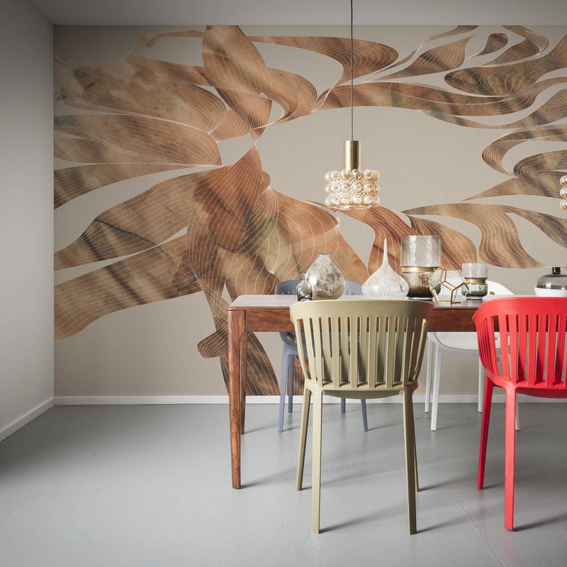 Fototapeta jesienne liście beżowym - 400 x 250 cm - SANDERS & SANDERS