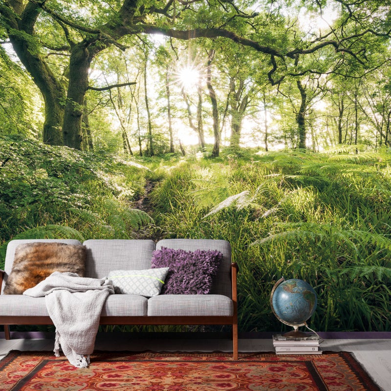 Fototapeta zalesiony krajobraz zielonym - 400 x 250 cm - SANDERS & SANDERS