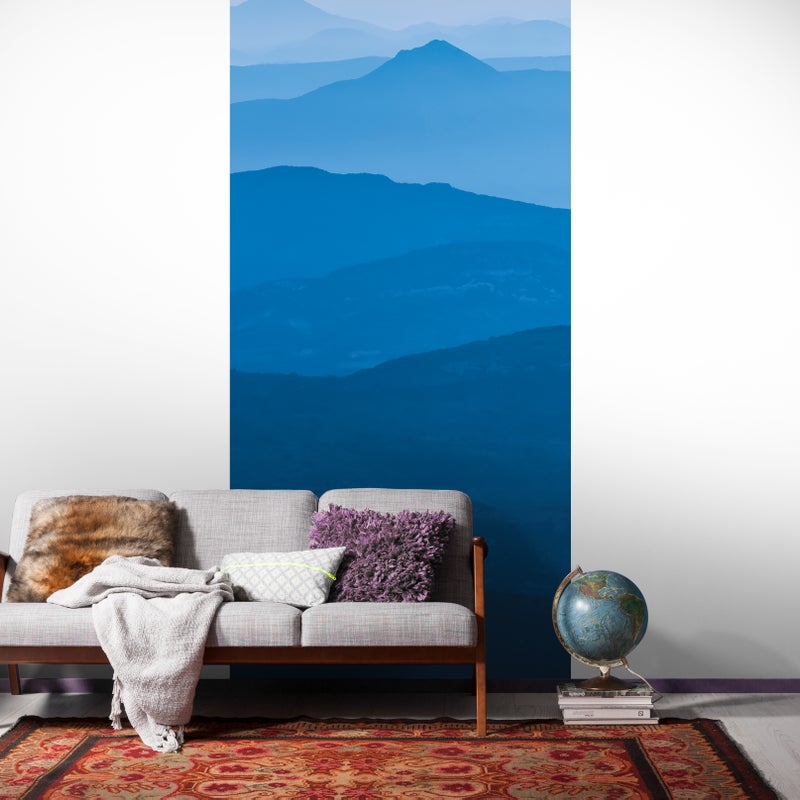 Fototapeta panel gór niebieskim - 100 x 250 cm - SANDERS & SANDERS