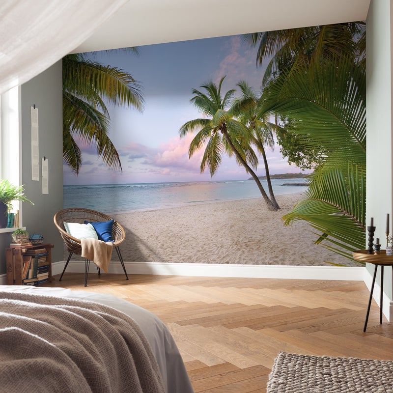Fototapeta plaża zielonym,niebieskimIpiaskowym - 400 x 250 cm - SANDERS & SANDERS