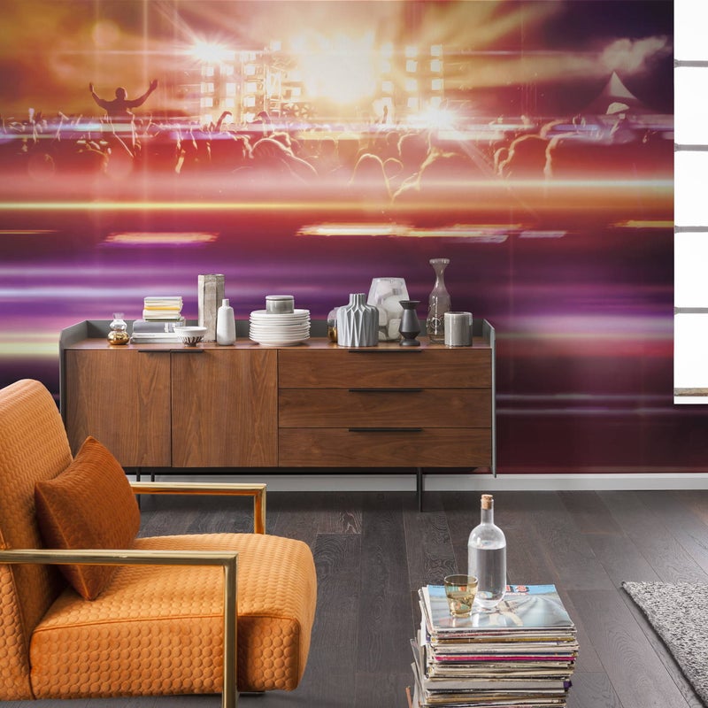 Fototapeta dyskoteka ciepłego pomarańczuIfioletowym - 400 x 250 cm - SANDERS & SANDERS