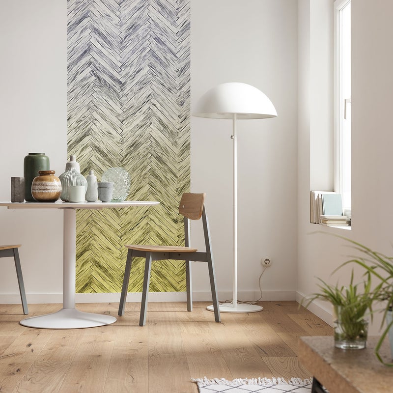 Fototapeta panel w jodełkę żółtym - 100 x 250 cm - SANDERS & SANDERS