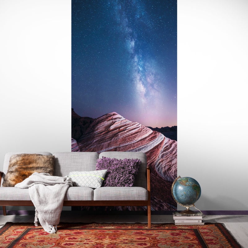 Fototapeta gwiaździste niebo niebieskimIbrązowym - 100 x 250 cm - SANDERS & SANDERS