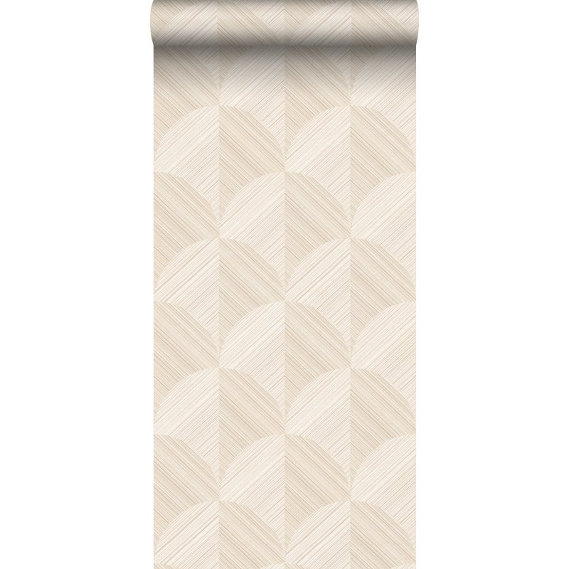 Tapeta flizelinowa z ekoteksturą Motyw 3D jasnego beżu - 53 cm x 10.05 m - ORIGIN