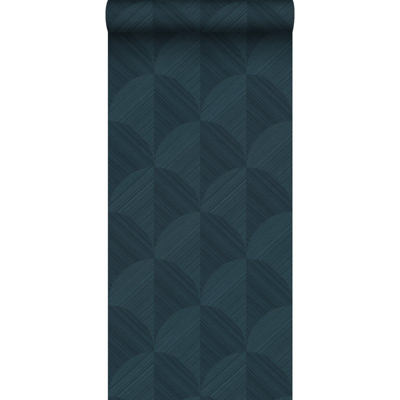 Tapeta flizelinowa z ekoteksturą Motyw 3D ciemnoniebieskim - 53 cm x 10.05 m - ORIGIN