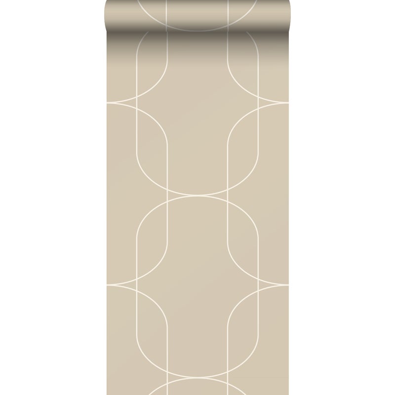 Tapeta figury geometryczne beżowym - 50 x 900 cm - ESTAHOME