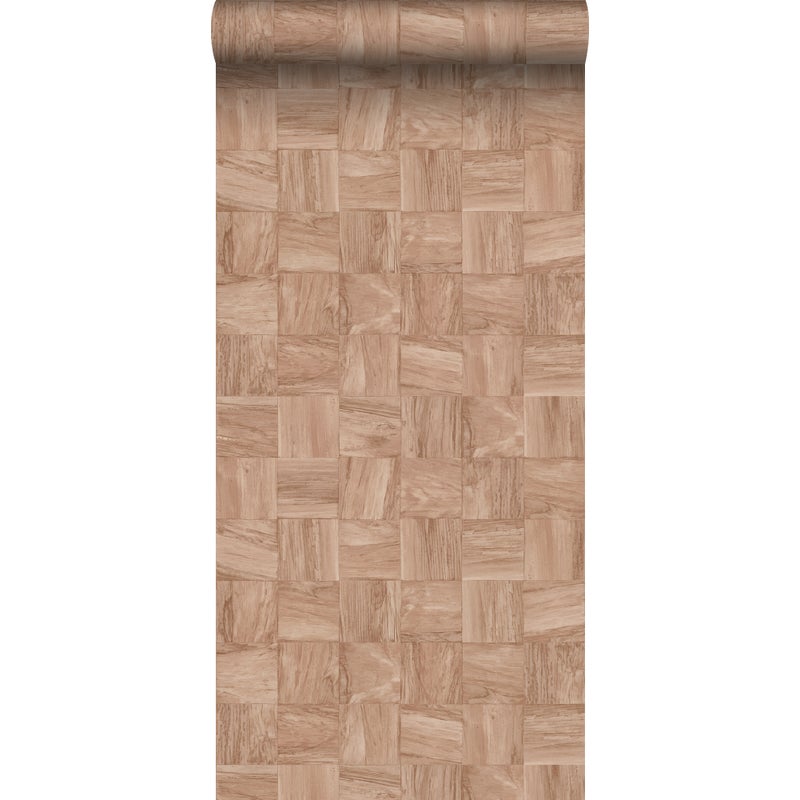 Tapeta motyw sklejki terakoty różowej - 50 x 900 cm - ORIGIN