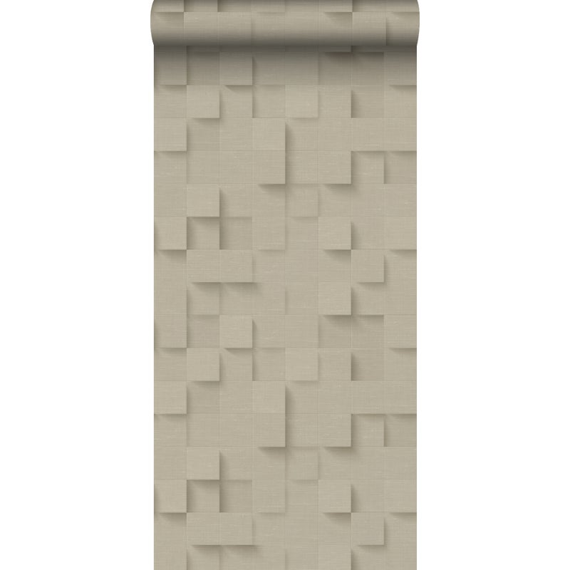 Tapeta kostki 3D beżowym - 50 x 900 cm - ORIGIN