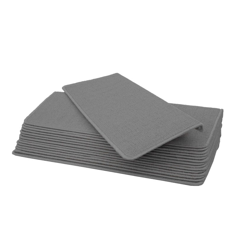 Zestaw 15 mat na schody HWC-G49, dywanik na schody, ochrona schodów, 65x25cm ~ prostokątny, szary